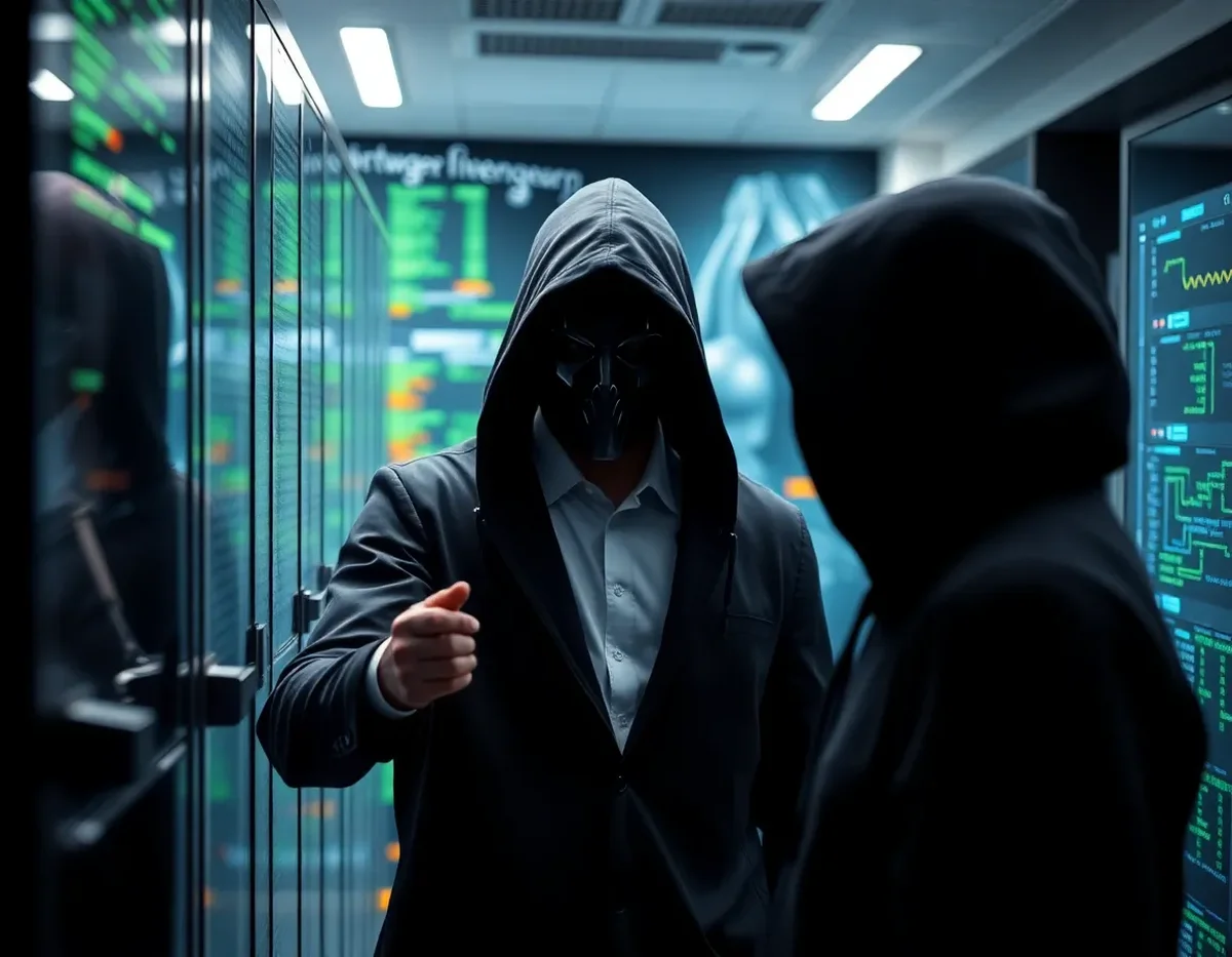 Conceptual image of Shubham Shah as a threat actor targeting Adobe AEM Forms in the technology sector for zero-day exploits.