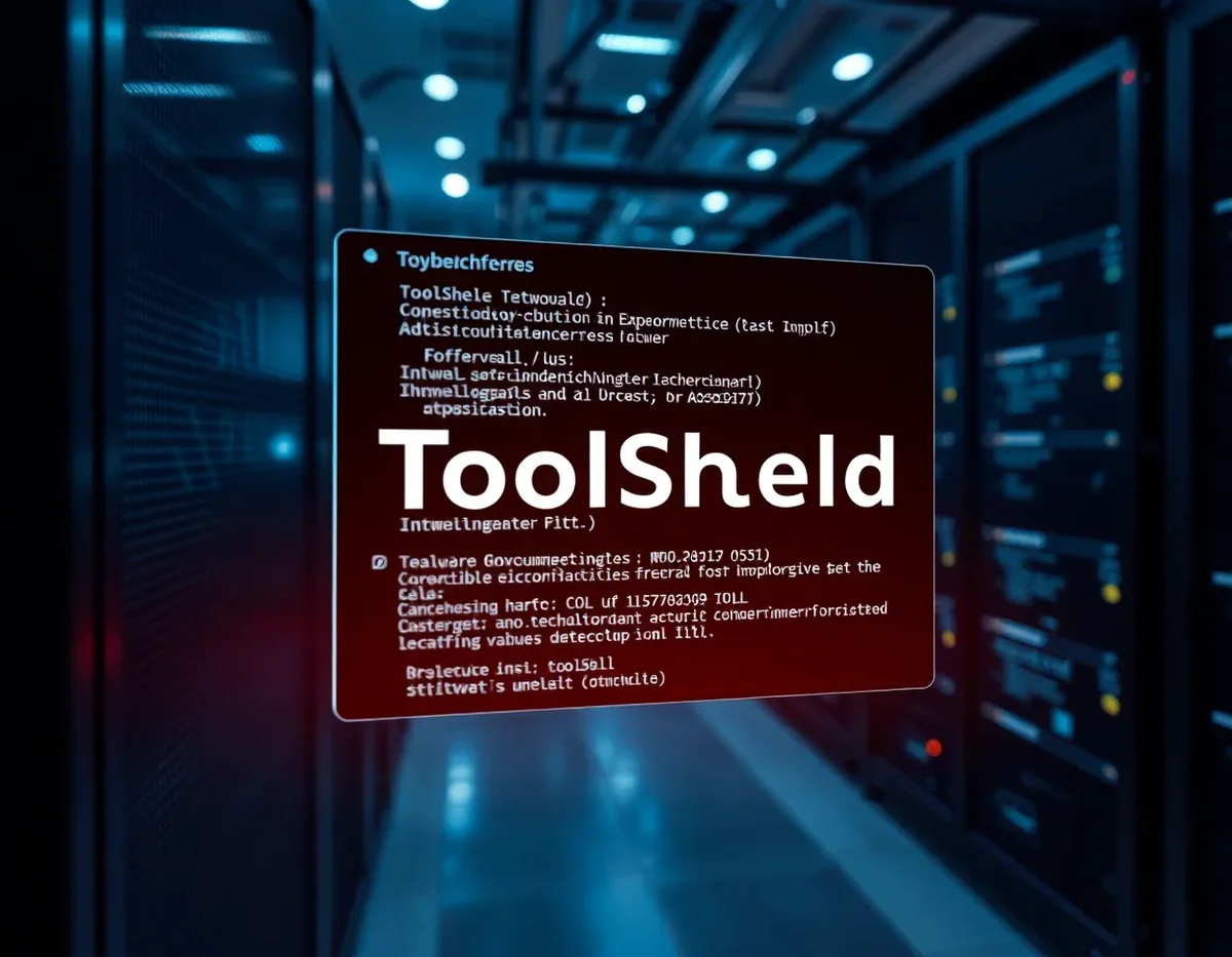 Visual of ToolShell malware targeting U.S. federal agencies, highlighting SharePoint vulnerabilities and zero-day threats.