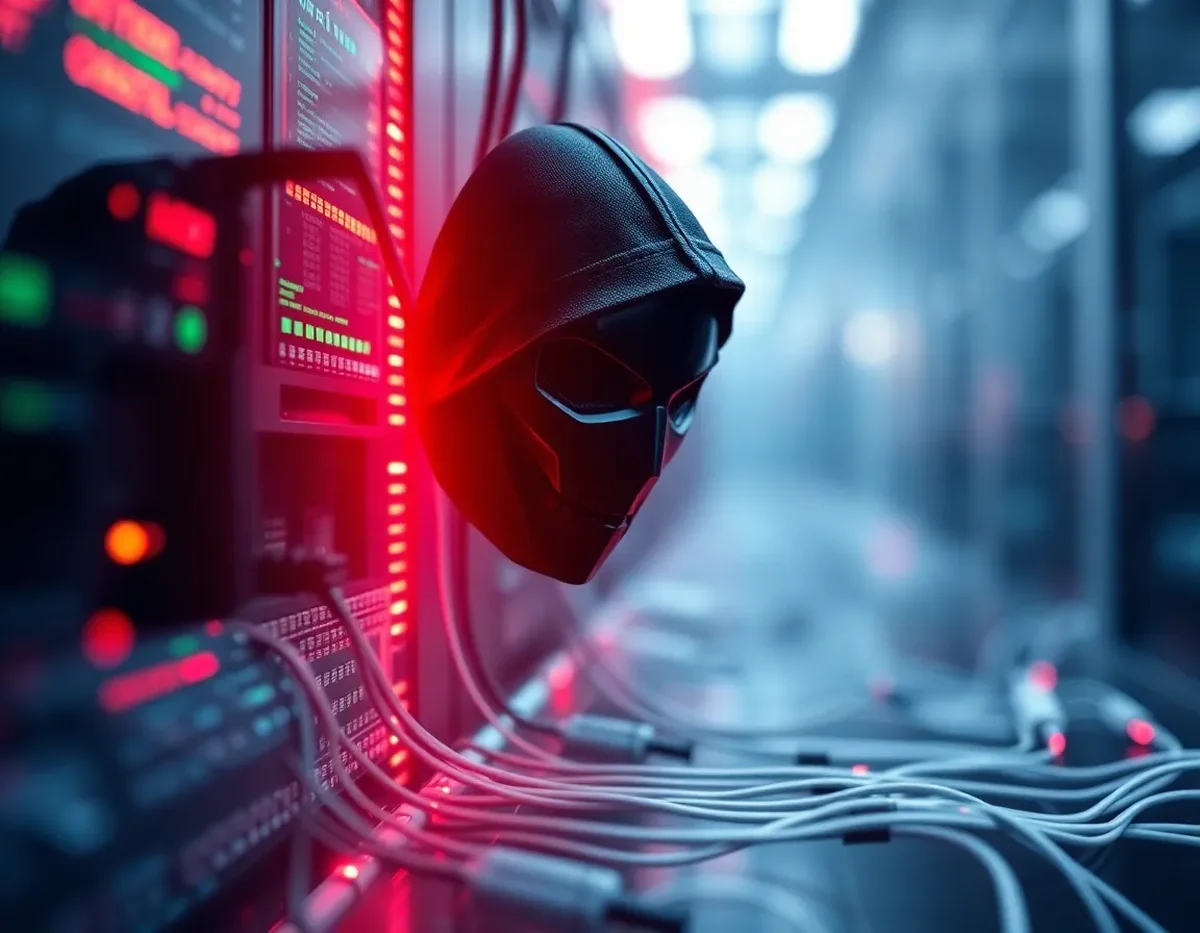 Conceptual art depicting Storm-2603 exploiting vulnerable drivers with custom malware infiltrating a digital landscape.