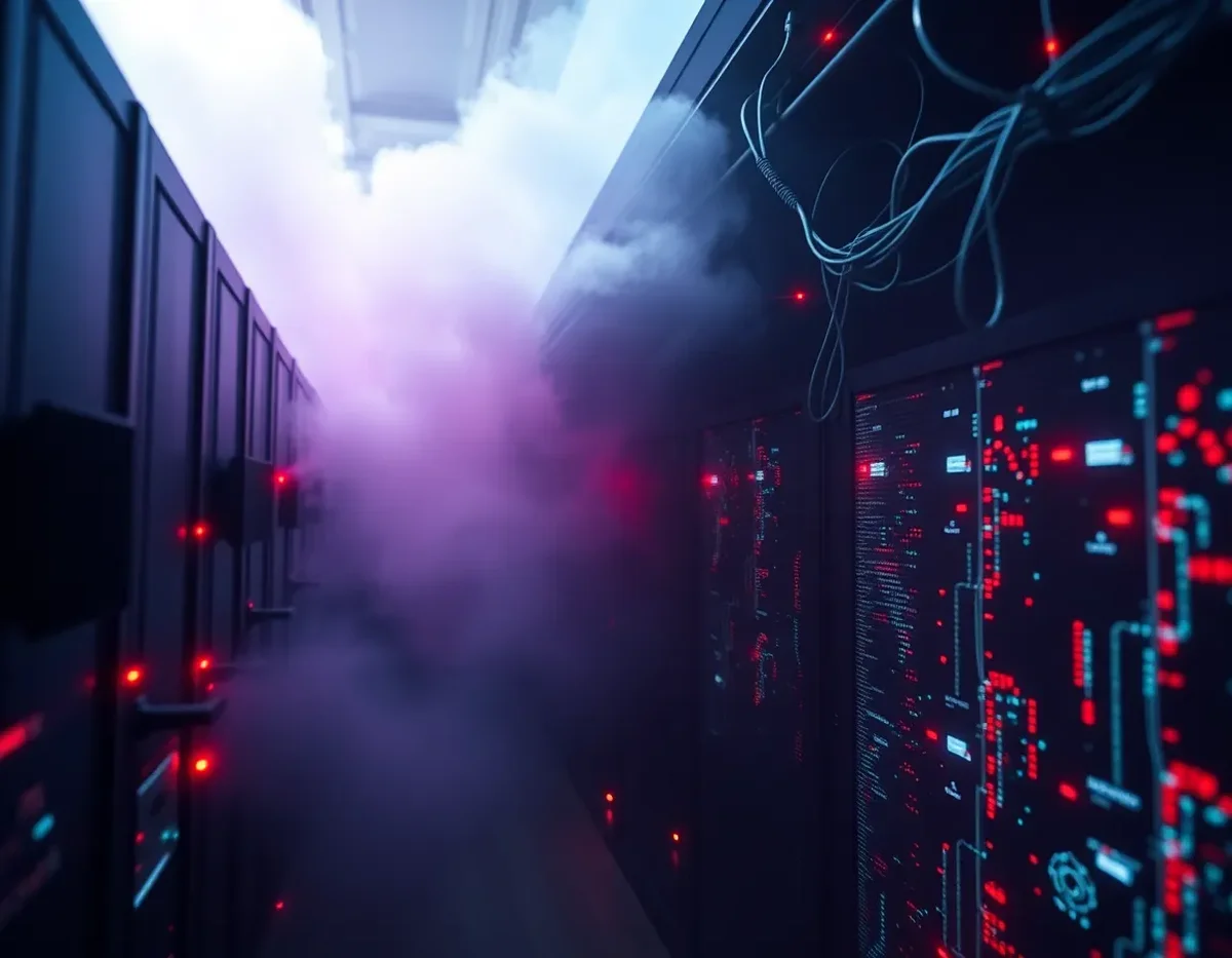 Conceptual image illustrating Storm-0501's advanced techniques in cloud-based ransomware and evolving cybersecurity threats.